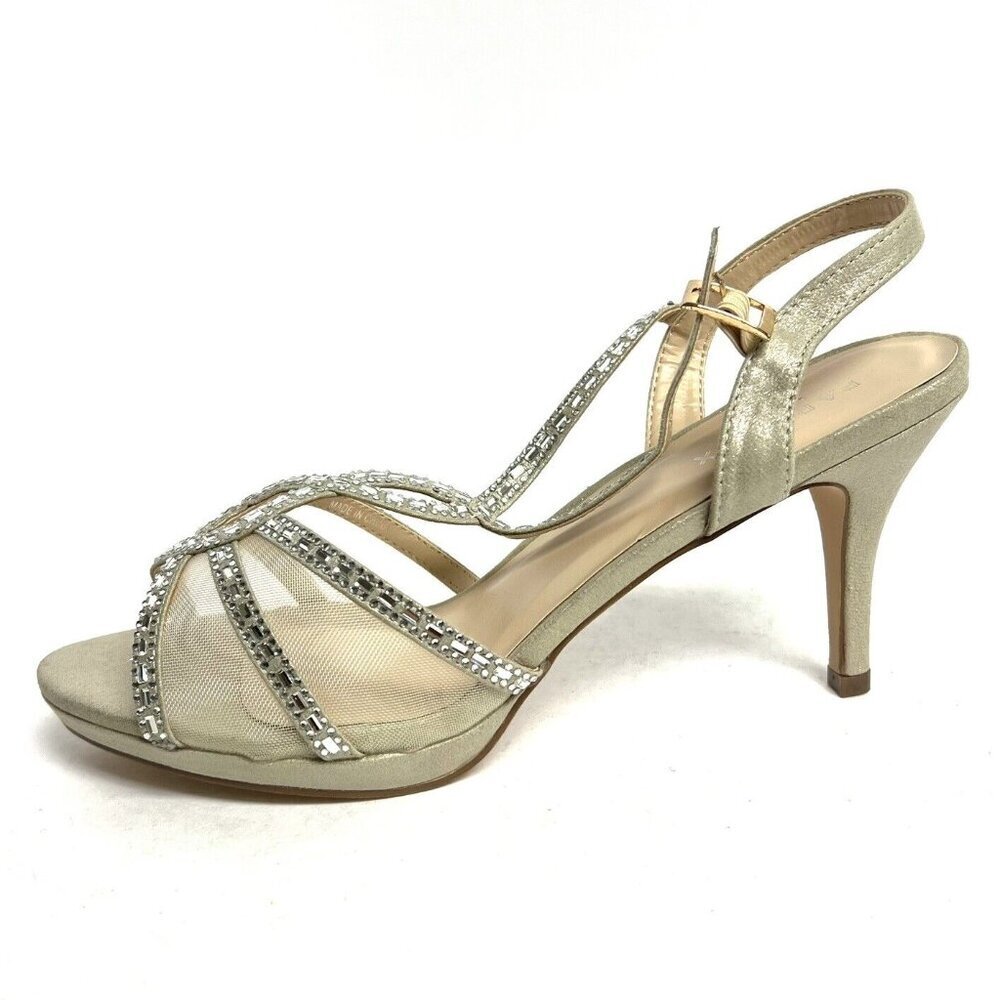 Paradox London Women's Estelle Sandal Champagne Glitter, Size 9.5 M